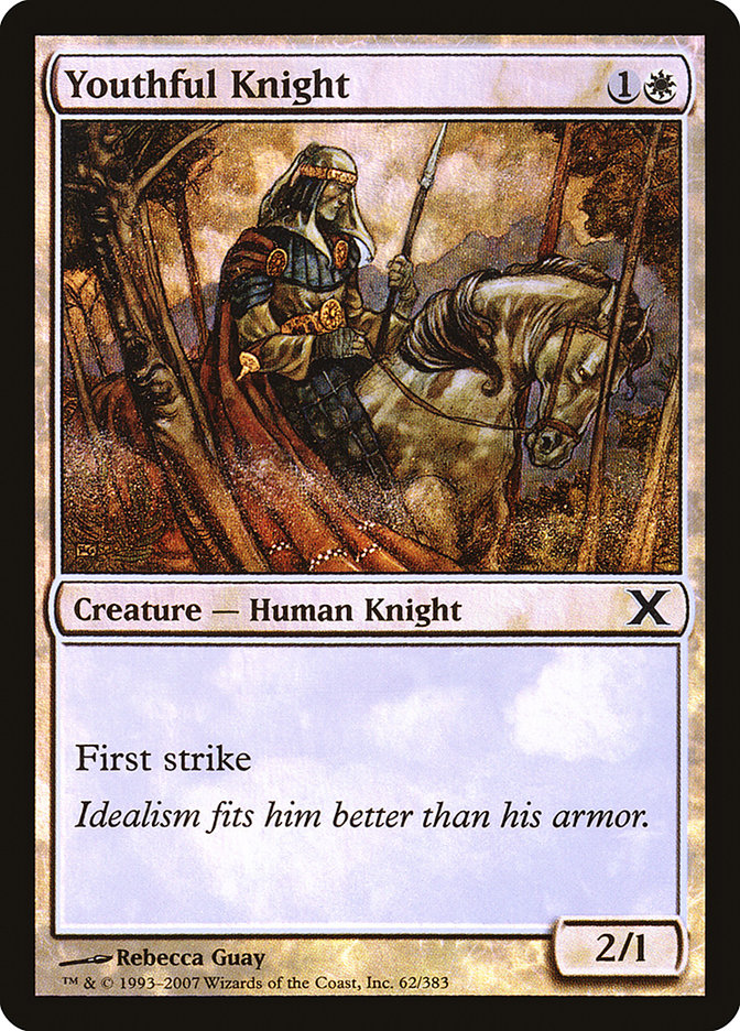 Youthful Knight (Premium Foil) [Tenth Edition] | Silver Goblin