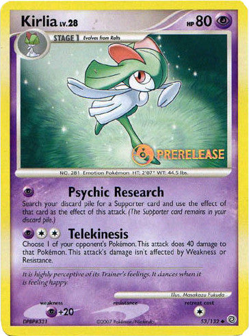 Kirlia (53/132) (Prerelease Promo) [Diamond & Pearl: Black Star Promos] | Silver Goblin