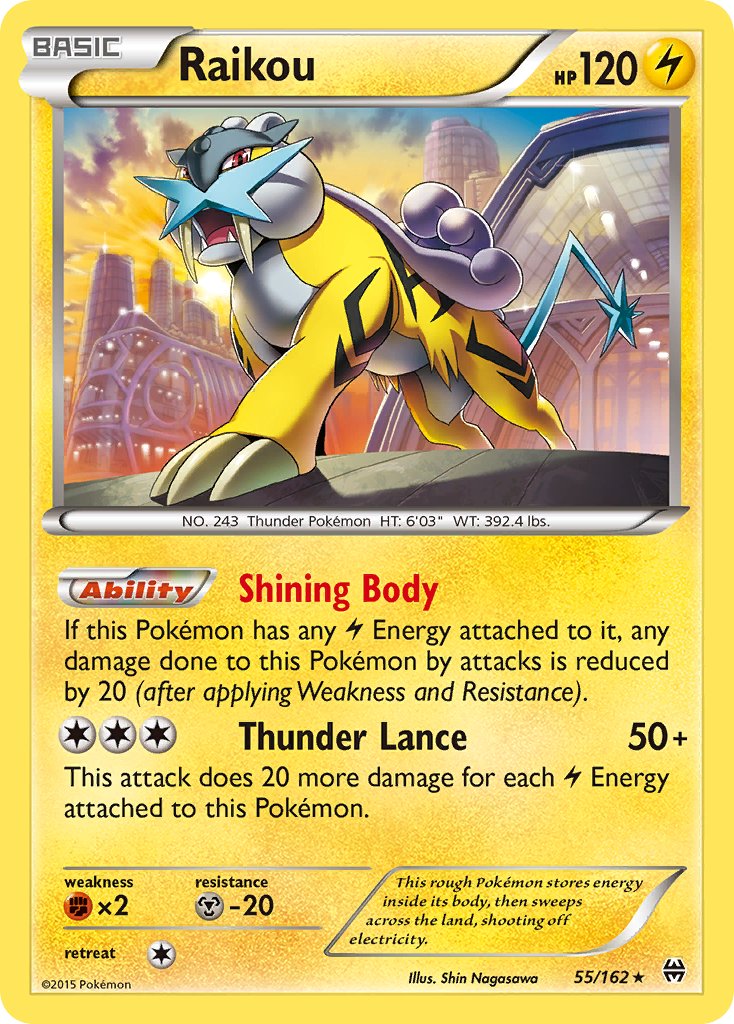 Raikou (55/162) (Cosmos Holo) (Blister Exclusive) [XY: BREAKthrough] | Silver Goblin