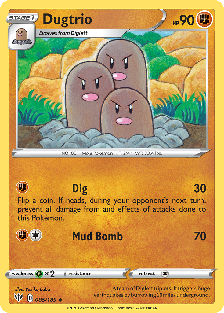 Dugtrio (085/189) [Sword & Shield: Darkness Ablaze] | Silver Goblin