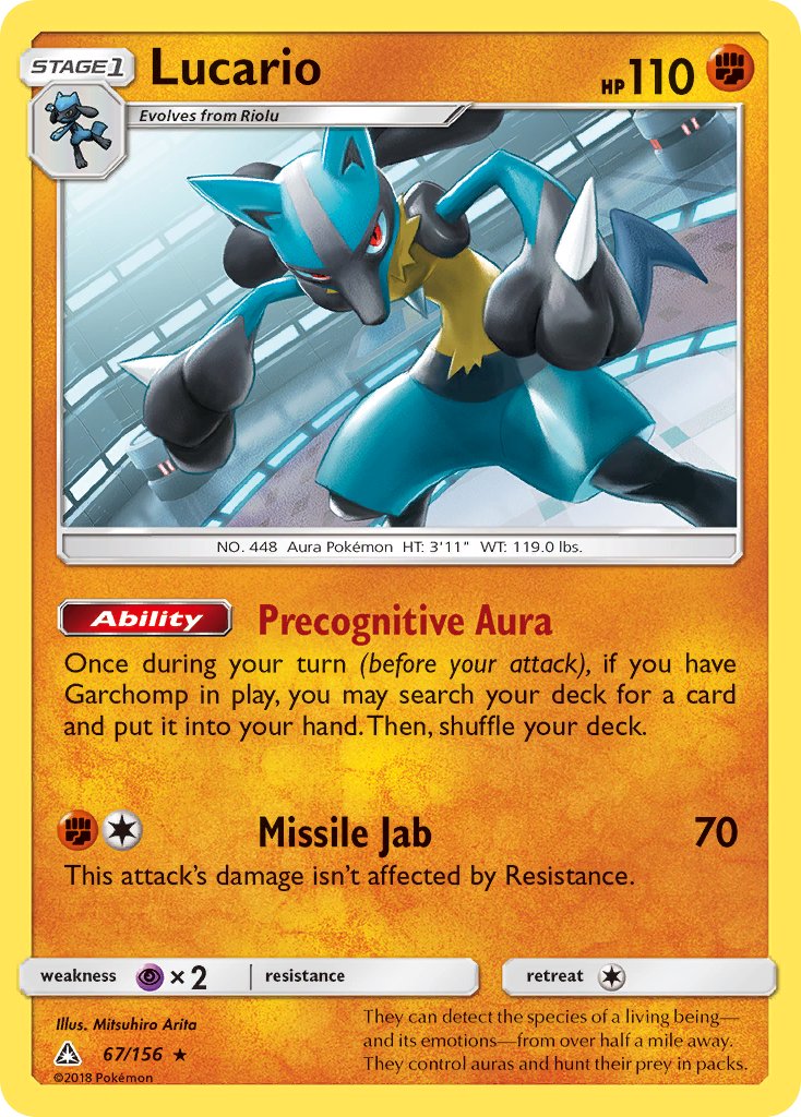 Lucario (67/156) (Theme Deck Exclusive) [Sun & Moon: Ultra Prism] | Silver Goblin