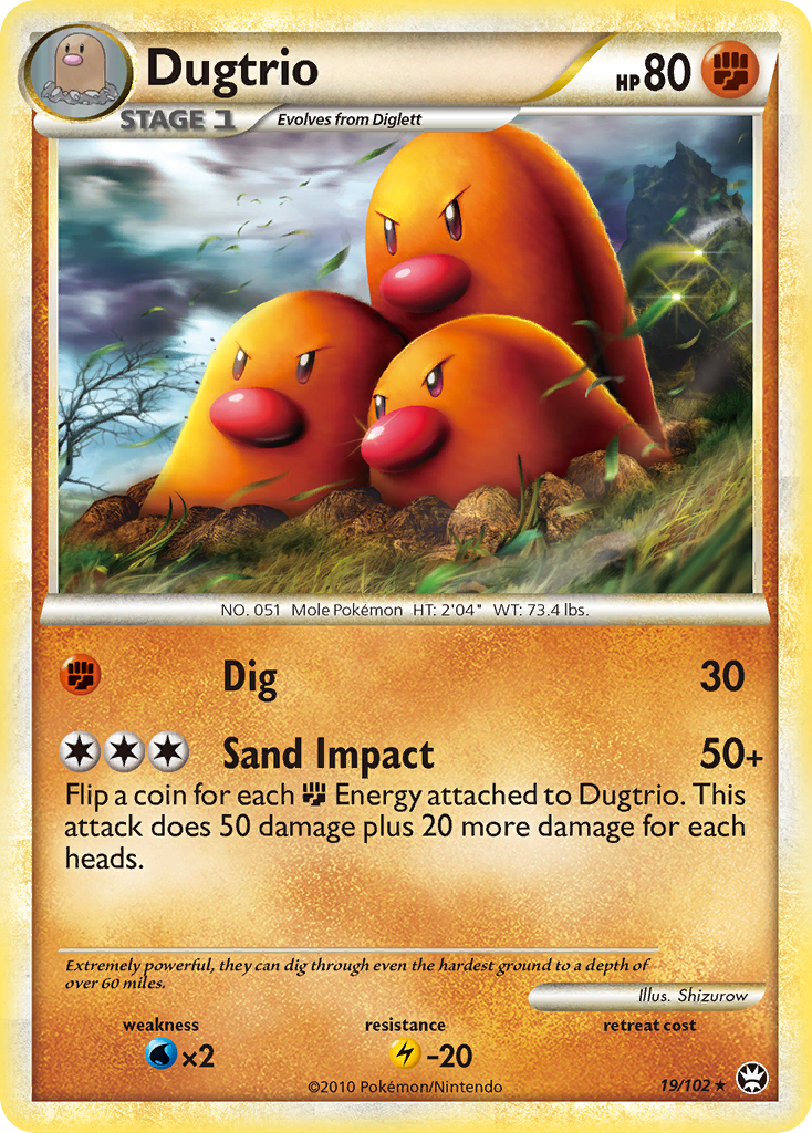 Dugtrio (19/102) [HeartGold & SoulSilver: Triumphant] | Silver Goblin