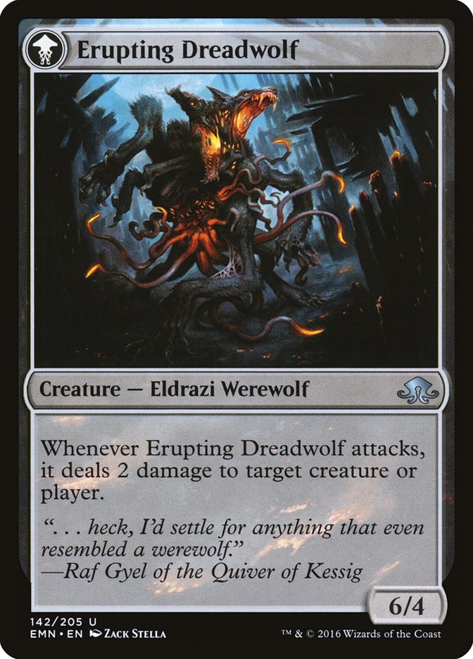 Smoldering Werewolf // Erupting Dreadwolf [Eldritch Moon] | Silver Goblin