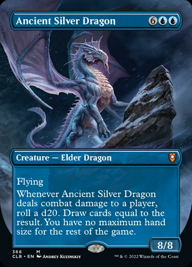 Ancient Silver Dragon (Borderless Alternate Art) [Commander Legends: Battle for Baldur's Gate] | Silver Goblin