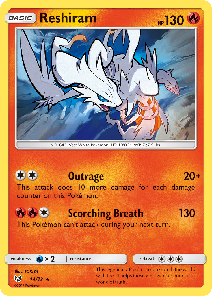 Reshiram (14/73) [Sun & Moon: Shining Legends] | Silver Goblin