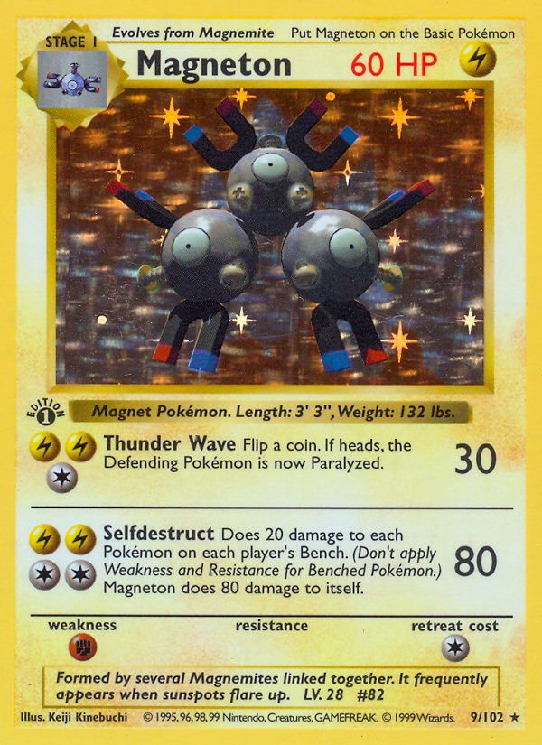 Magneton (9/102) (Shadowless) [Base Set 1st Edition] | Silver Goblin