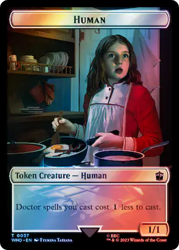 Human (0037) // Mark of the Rani Double-Sided Token (Surge Foil) [Doctor Who Tokens] | Silver Goblin