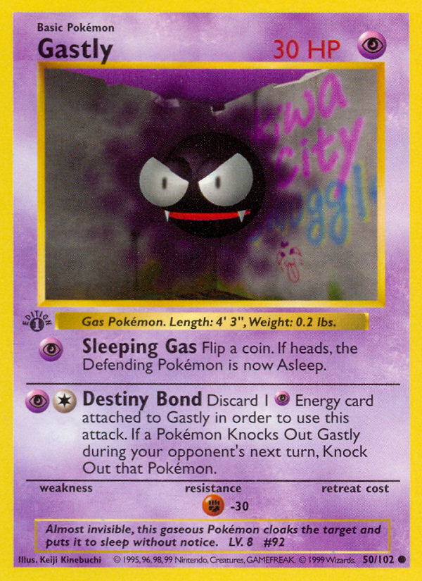 Gastly (50/102) (Shadowless) [Base Set 1st Edition] | Silver Goblin