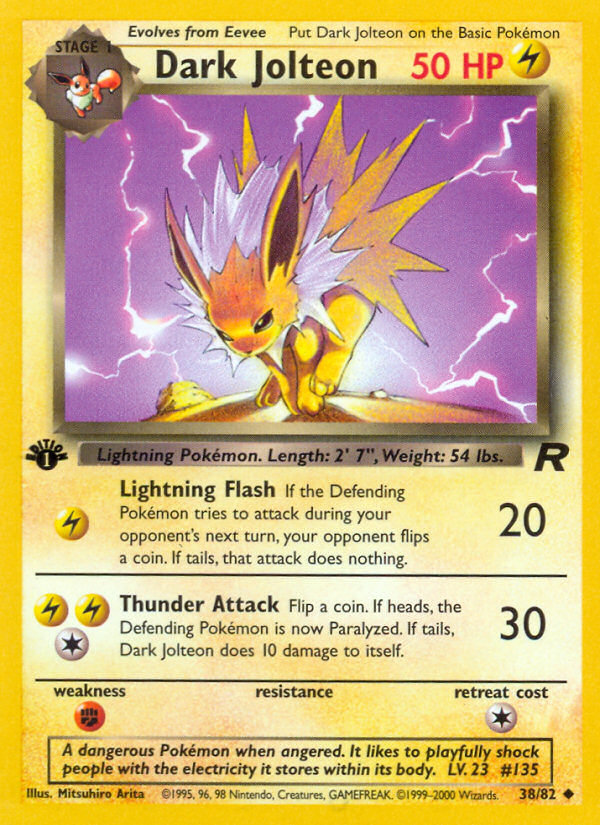 Dark Jolteon (38/82) [Team Rocket 1st Edition] | Silver Goblin