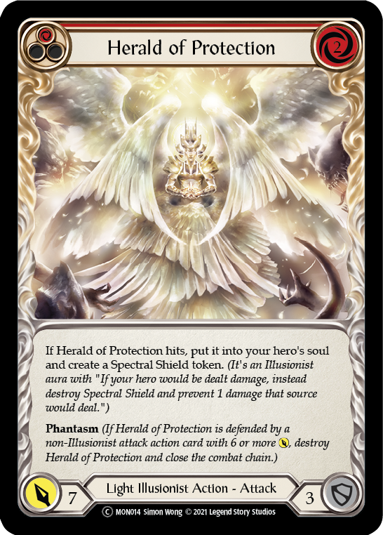 Herald of Protection (Red) [U-MON014-RF] (Monarch Unlimited)  Unlimited Rainbow Foil | Silver Goblin