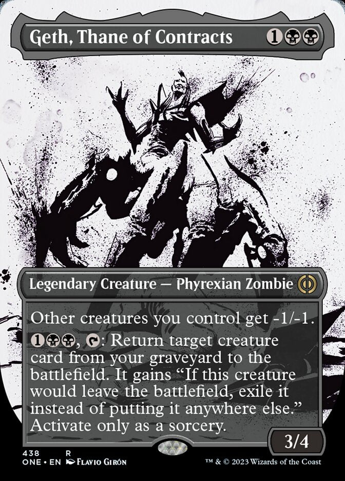 Geth, Thane of Contracts (Borderless Ichor Step-and-Compleat Foil) [Phyrexia: All Will Be One] | Silver Goblin