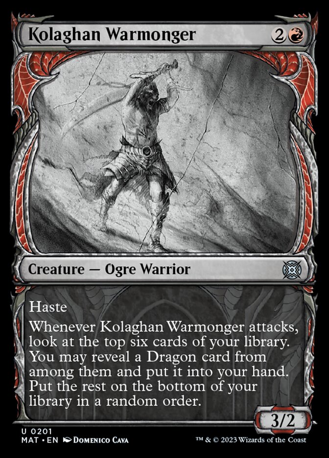 Kolaghan Warmonger (Showcase Halo Foil) [March of the Machine: The Aftermath] | Silver Goblin