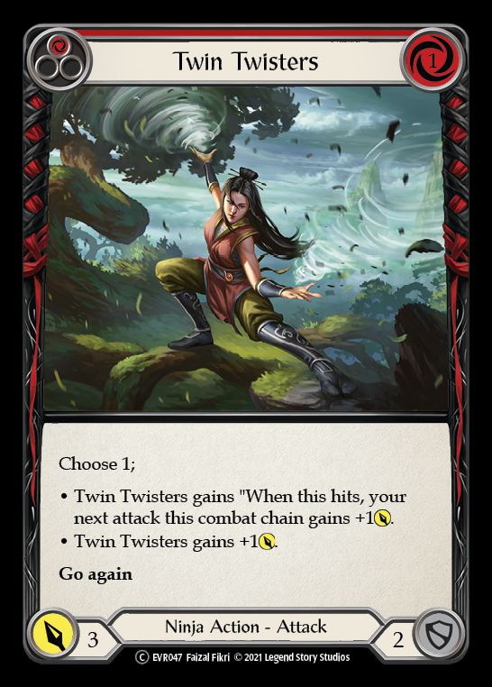 Twin Twisters (Red) [EVR047] (Everfest)  1st Edition Rainbow Foil | Silver Goblin