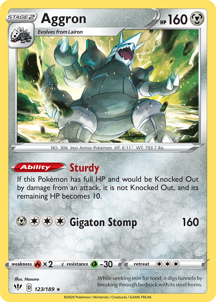 Aggron (123/189) [Sword & Shield: Darkness Ablaze] | Silver Goblin