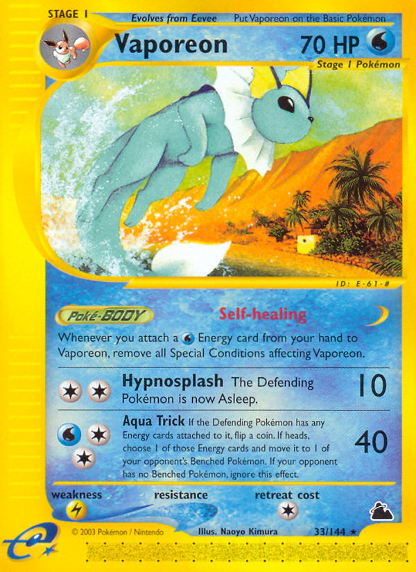 Vaporeon (33/144) [Skyridge] | Silver Goblin