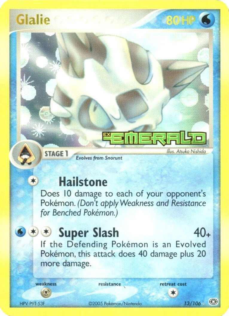 Glalie (13/106) (Stamped) [EX: Emerald] | Silver Goblin