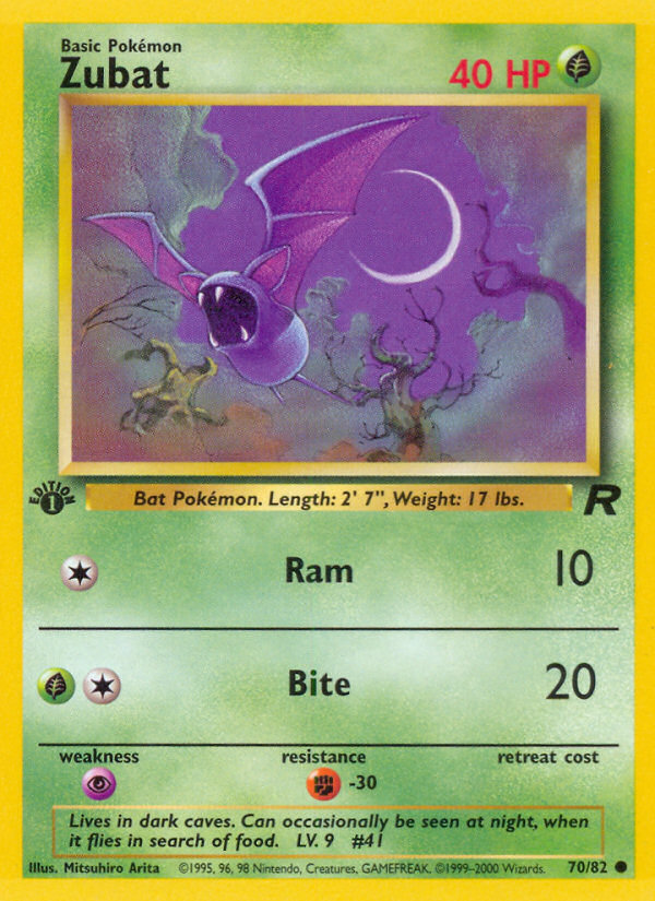 Zubat (70/82) [Team Rocket 1st Edition] | Silver Goblin